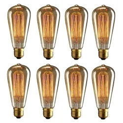 Homesake Edison Tungsten Filament Antique Glass Light Bulbs Vintage Base E27
