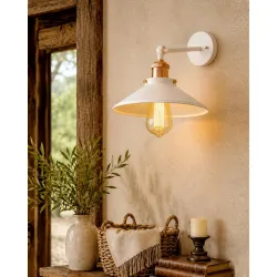 Homesake® Edison White Cone Shade Wall Lamp, Rose Gold Vintage Industrial Loft