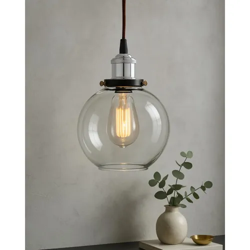 Image of Homesake Industrial Glass Globe Pendant Light