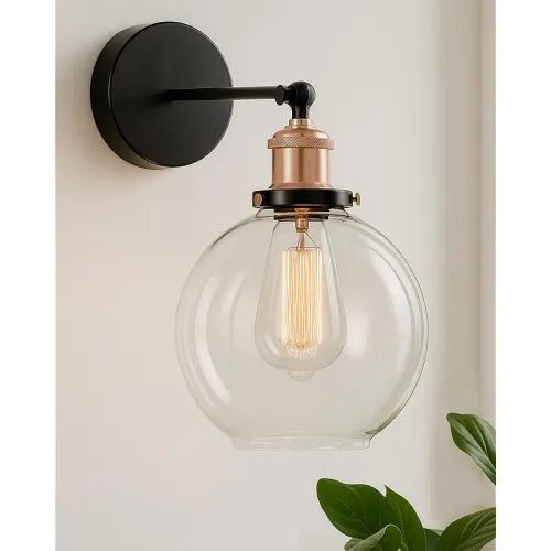 Image of Homesake®Edison Industrial Glass Globe Wall Lamp