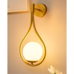 Homesake Modern Glass Wall Lamp Mounted Sconce Gold Water Drop