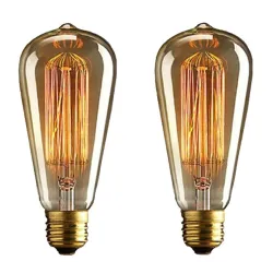 Homesake Pear Shape Edison Tungsten Squirrel Cage Filament Vintage Antique Light