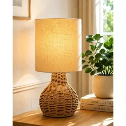 Homesake® Raffia Rattan Table Lamp