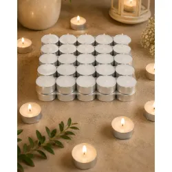 Homesake® Tea Light Candles Pack of 50, Unscented Long Burning Smokeless White