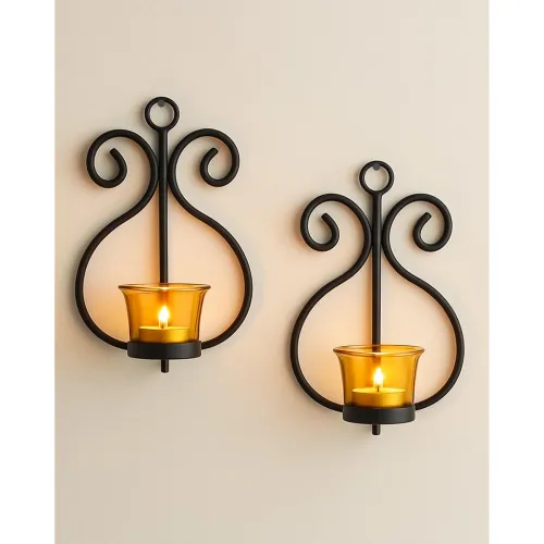 Image of Homesake Wall Light Metal Tea Light Candle Holder | Candle Holder for Living Room and Bedroom Decoration | Home Room Dec