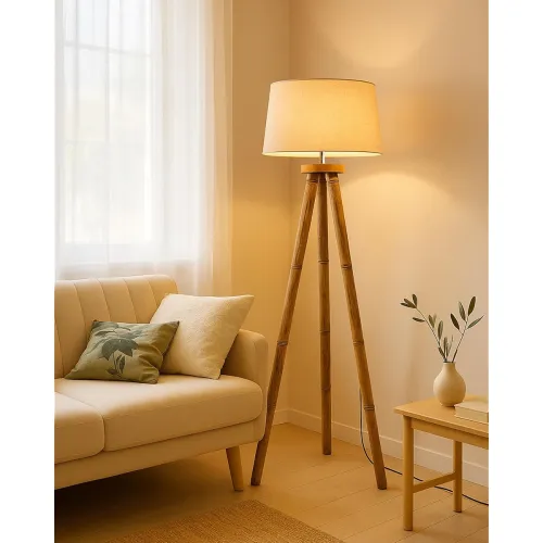 Image of Homesake® Wood Tripod Floor Lamp 