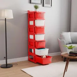 HOMESTIC 7 Layer Modular Drawer Storage Rack with Wheels