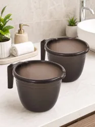 HOMESTIC Plastic Bath Mug (Black 1)