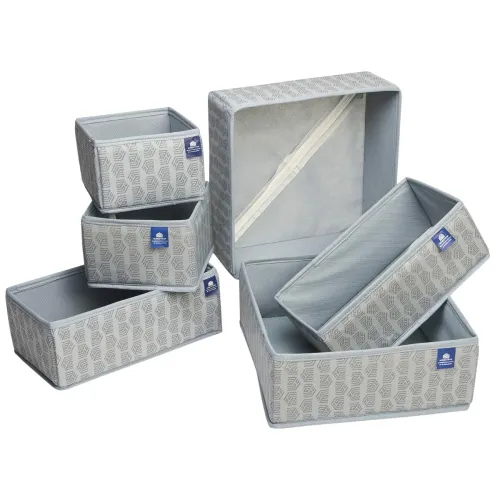 Image of HomeStrap Multipurpose Closet Drawer Organiser with Bottom Zipper - Pack of 6