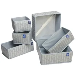 HomeStrap Multipurpose Closet Drawer Organiser with Bottom Zipper - Pack of 6