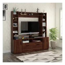 HomeTown Antwerp Full Height Tv Unit in Sheesham Colour