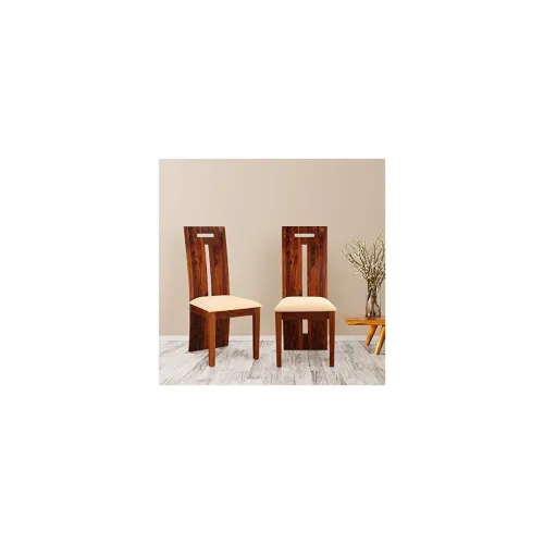 Image of HomeTown Austin Solid Wood Dining Chair Set of Two in Honey Colour