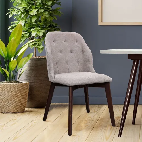 Image of HomeTown Bianco Solidwood Dining Chair (Set of 2) in Dark Walnut Colour