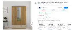 HomeTown Diago 3 Door Wardrobe W Mirror