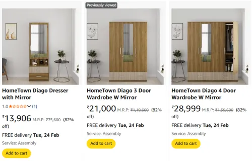 Image of HomeTown Diago Wardrobe @ Flat 82% Discount