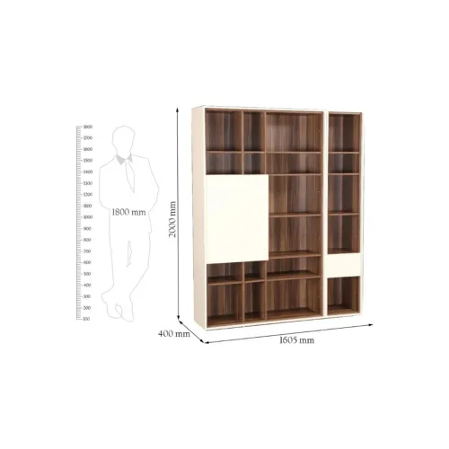 Image of HomeTown Fabiola High Gloss Dual Tone Book Case