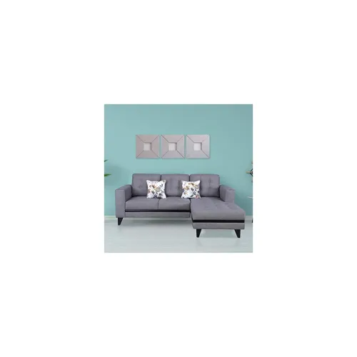 Image of HomeTown Garcia Fabric Lounger in Grey Colour