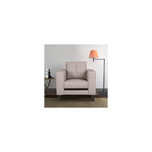 Image of HomeTown Garcia Fabric Single Seater Sofa in Brown Colour