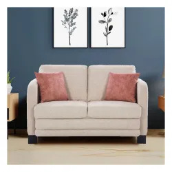 HomeTown Grace Fabric Two Seater Sofa in Beige Colour