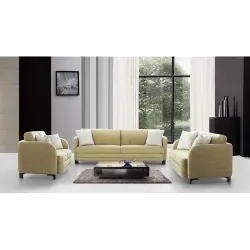 HomeTown Grace Fabric Two Seater Sofa in Olive Colour