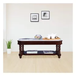 HomeTown Royal Solid Wood Center Table in Dark Walnut Color