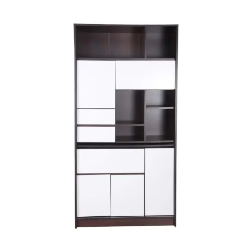 Image of HomeTown Walter Engineered Wood Book Shelf in White & Wenge Colour