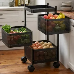 HomeWiz 3-Layer Heavy-Duty Steel Kitchen Storage Rack