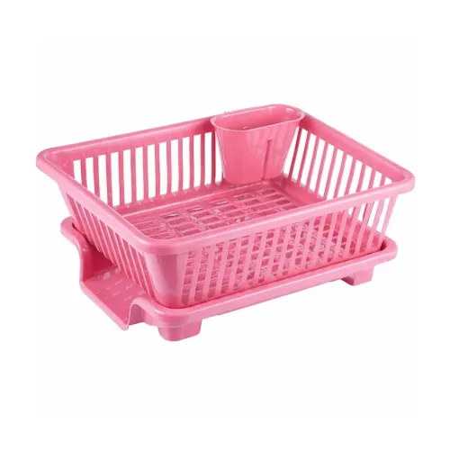 Image of HomeWiz Dish Drying Rack | 3 in 1 Heavy-Duty Dish Drainer Basket with Drain Tray & Built in Cutlery Holder | Strong Plas