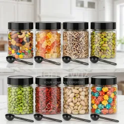 HomeWiz Airtight Kitchen Storage Box 250ml Pack of 8 | Food Grade BPA-Free Kitchen Jars | Storage & Containers Set | Masala Container Set | Unbreakable Plastic Container Set | For Spices & P...
