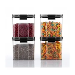 HomeWiz Air-Tight Kitchen Storage Containers Set of 4 (700 ML Each) | Transparent Plastic Boxes for Fridge, Pantry & Hom