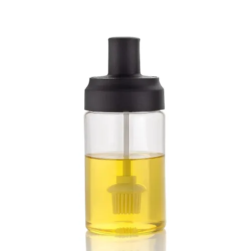 Image of HomeWiz BPA-Free Plastic Oil Dispenser Bottle with Silicone Brush | Perfect for Air-Fryer Low-Oil Cooking, Baking, BBQ &