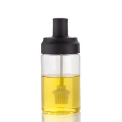 HomeWiz BPA-Free Plastic Oil Dispenser Bottle with Silicone Brush | Perfect for Air-Fryer Low-Oil Cooking, Baking, BBQ &