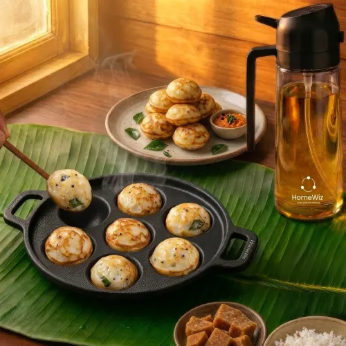 Image of HomeWiz Cast Iron 7 Cavity Appe Maker Pan 18cm