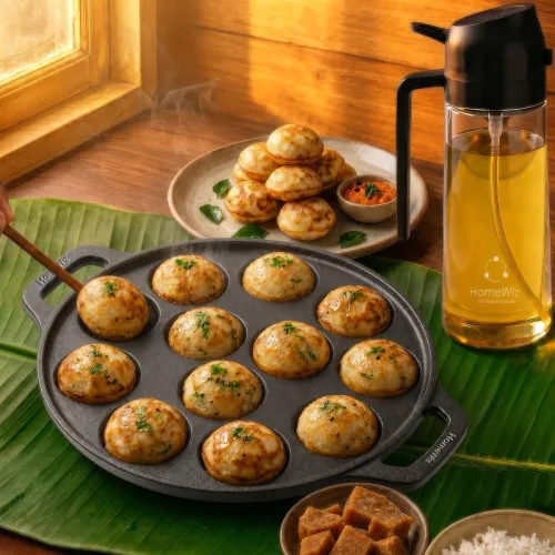 Image of HomeWiz Cast Iron Appe Pan 12 Cavity 