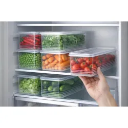 HomeWiz Fridge Storage Containers 1700ml x 6 | Air Tight Storage Container Set | Fridge Organiser Storage Boxes |Food Grade BPA-Free Plastic Containers |Stackable, Transparent, for Fruits &....