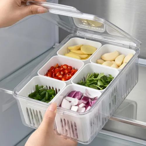 Image of HomeWiz Fridge Storage Containers 2000ml 6-Grid