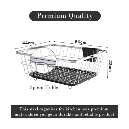 Image of HomeWiz Stainless Steel Large Utensils Drying Rack for Kitchen