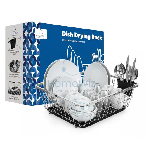 Image of HomeWiz Stainless Steel Large Utensils Drying Rack | Steel Dish Rack for Kitchen | Bartan Steel Stand | Dish Drainer Bas