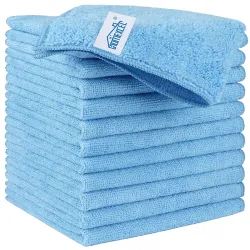 HOMEXCEL Blue Microfiber Cleaning Cloth, Microfiber Towels for Car, 12 Pack