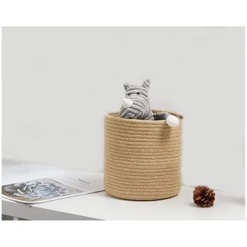 Image of HOMEZADO Jute Storage Basket Beige
