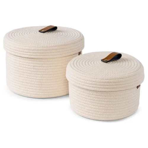 Image of HOMEZADO Jute Woven Storage Box set of 2
