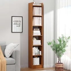 HOMIBOSS 6-Tier Engineered Wood Bookshelf & Storage Organizer (Brown)