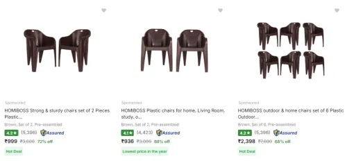 Image of Homiboss Outdoor Chairs @ Up to 72% Discount