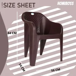 HOMIBOSS Visit store Strong & sturdy chairs set of 2 Pieces Plastic Outdoor Chair (Brown, Set of 2, Pre-assembled)