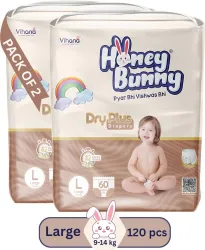 HONEY BUNNY Baby Diaper Pants Large 120 Pieces