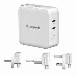 Honeywell Zest Charger GaN 65W, BIS Certified, 2xType C PD 3.0 Ports, Equipped with Switchable Plugs, Ultra-Fast Chargin