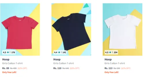 Image of Hoop Girl's Tshirts Starting at ₹89