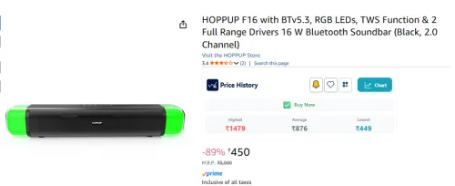 Image of HOPPUP F16 16 W Bluetooth Soundbar