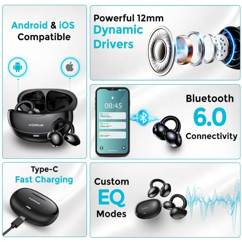 Image of HOPPUP Neura Smart Earclip Earbuds with HeartRate Monitoring