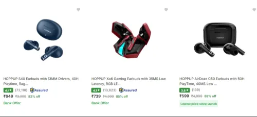 Image of Hoppup True Wireless Earbuds Upto 88% Discount